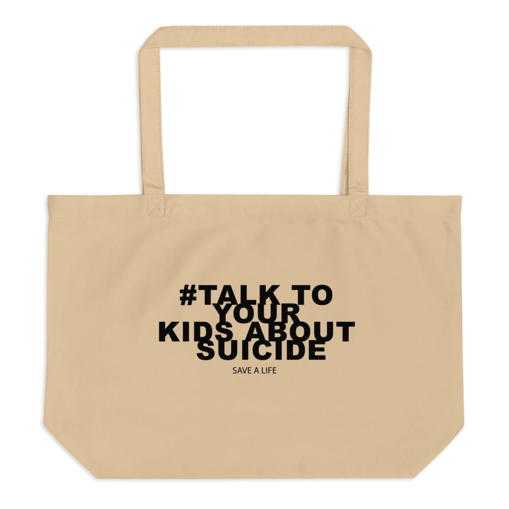 Talk to Your Kids - Large organic tote bag